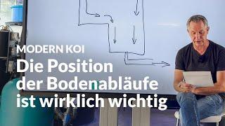 Position des Bodenablauf bei zwei Tiefenzonen | Modern Koi Blog #6894