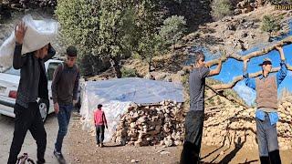 Helping Salman's family in the nomadic area by installing a temporary roof