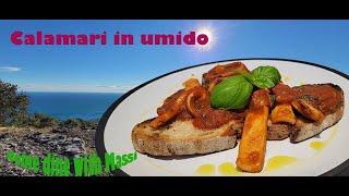 Calamari in umido - stewed squid - Italian food