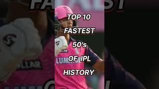 Top 10 fastest 50's of IPL history  #shorts #cricket #ipl