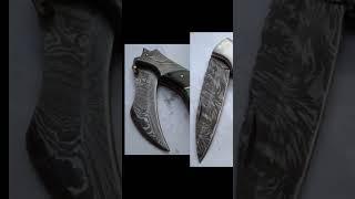 Custom Made Damascus Folding Pocket Knives (629)