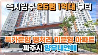 즉시 입주 25평 1억대 땡처리 특가 미분양 아파트 퍄주시 양우내안애