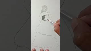 How to draw a Girl in Beautiful Dress / Girl Drawing Easy / Arun Easy Art