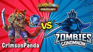 CrimsonPanda VS ZombiesGoNomNom - Bo5 - 3 comps - (1 merc only) | Hearthstone Mercenaries |