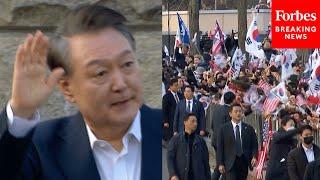 South Korea’s President Yoon Greets Crowd As He Leaves Detention Center After His Release