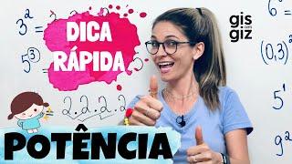 POTÊNCIA - Dica RÁPIDA| COMO CALCULAR POTÊNCIA | | POTENCIAÇÃO 6 ANO | Matemática Básica \Prof. Gis/