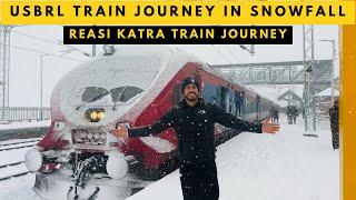 JAMMU TO SRINAGAR TRAIN JOURNEY IN SNOWFALL || USBRL TRAIN JOURNEY