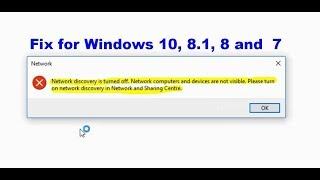 Network discovery is turned off Windows 10 fix