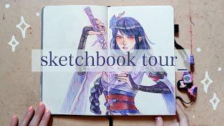 обзор на скетчбук | геншин, бравл, хонкай и всякое другое | sketchbook tour