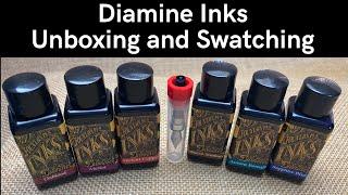 Diamine Ink Selection - Unboxing and swatching