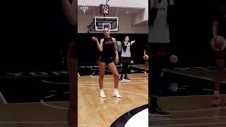 A’ja Wilson’s half-court shot celly  (via @Las Vegas Aces/TT) #shorts