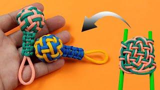 How to tie easy knot pattern | Super Easy Paracord Lanyard Keychain DIY