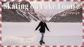 We got lost on our hike...Ice Skating Lake Louise + Winter Sunrise at Two Jack Lake | Vlogmas Day 17