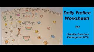 Daily Practice Worksheets for Toddler, LKG, Nursery, Kindergarten,Preschool