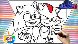 SONIC COLORING PAGES NEW / Sonic and Shadow best friends/ Sonic 3 movie