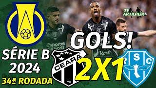 [Série B '24] 34ª Rodada | Ceará 2 X 1 Paysandu/PA | Gols! | TV ARTILHEIRO