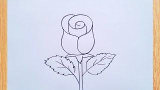 how to draw rose drawing easy step by step‎@Drawing Talent