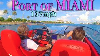 My father’s Donzi ZRC “ 137 mph “ in the PORT OF MIAMI.  ( 2400HP )