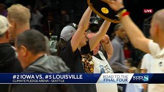 On to the Final Four! Hawkeyes, Clark make history in rout of Louisville