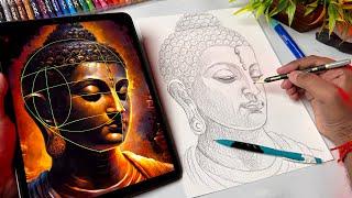 Gautam Buddha Drawing,  Buddha Drawing,  Loomis Method Drawing Tutorial