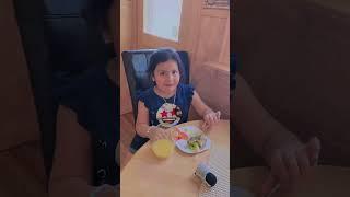 Happy Little Girl Enjoying a Healthy Breakfast#healthybreakfast #kidsfood #eatingwell