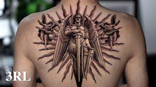 15 Hour Saint Michael Tattoo Time-lapse | Real Time Tattooing | 3RL