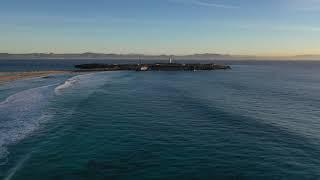 Spanien Tarifa - Der Strand bei Tarifa aus der Luft gefilmt