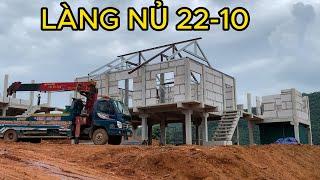 Tin Mới Về Làng Nủ! Hoàn Thiện Xong Cầu Thang Mái Nhà Sàn Đầu Tiên, Lên Tường Nhà Thứ 2