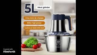 Electric Meat Grinders 5L Food Crusher 6S Stainless Steel Multifunctional Vegetable Slicer.. .......