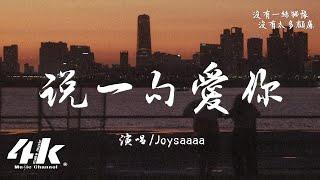 Joysaaaa - 說一句愛你『說一句愛你，沒有一絲猶豫沒有太多顧慮。』【高音質|動態歌詞Lyrics】