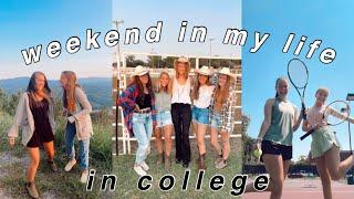 *amazing* college weekend in my life ll rodeos, scrub try-on haul, sunsets on the mountaintop, etc.