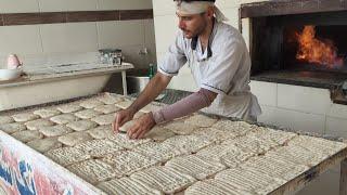 Baking Bread | Baking Iranian Bread | Cooking Barbari Bread in Tehran Iran