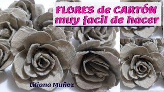 FLORES de CARTÓN muy facil de hacer/Liliana Muñoz