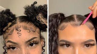 New Natural Hairstyles & Slayed Edges Compilation