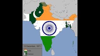 The Indo - Pakistani War of 1971 with Flags: Every Day