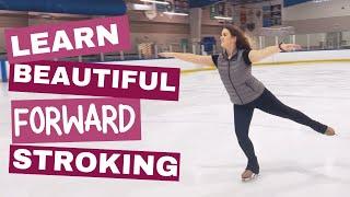 How To Ice Skate! Best Tutorial For Beautiful Forward Stroking!