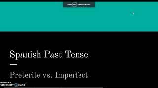 Preterite vs Imperfect (Spanish Past Tense)