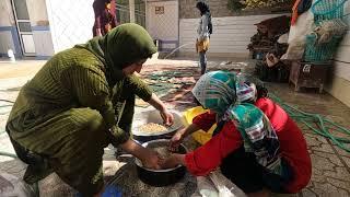 Due to the lack of water for cleaning and washing, Mehdi took them to his house.