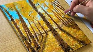 Autumn Forest Painting / Acrylic Painting Tutorial / STEP by STEP