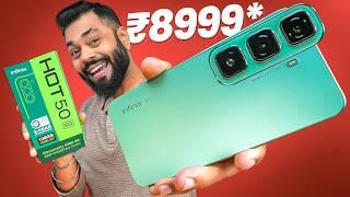 Infinix Hot 50 5G Unboxing & First Look Dimensity 6300, 128GB, 7.8mm Slim @₹8,999*