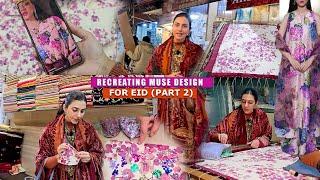 Eid Dress Bedsheet Dress in Making Vlog | Muse Handwork | Workshop Step by Step Process Details