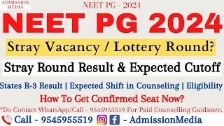 NEET PG 2024 | AIQ Stray Round Result | Expected Cutoff | States Counselling | Fresh Registration