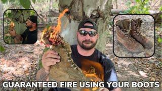 How To Make an Emergency Fire with Your Boots