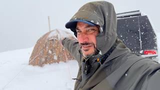 BLIZZARD!  Snow Camping In A Hot Tent