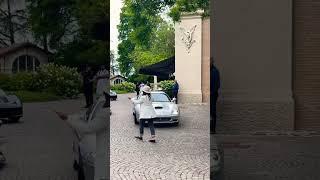 Cavallino Classic di Modena 2022; cars leaving Casa Maria Luigia for a short tour across Modena