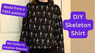 NH Pattern Review Heather Sweater | Sewing an Easy Pullover | DIY Halloween Pullover