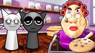 GRAY SPRUNKI AND WENDA SPRUNKI ESCAPE EVIL GRANDMA IN ROBLOX