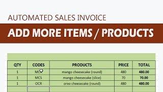 AUTOMATED INVOICE: How to add More Items or Products