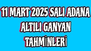 11 MART 2025 SALI ADANA ALTILI GANYAN TAHMİNLERİ