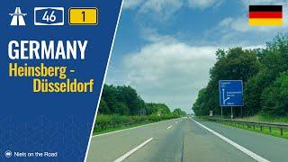 Driving in Germany: Autobahn A46 & Bundesstraße B1 from Heinsberg to Düsseldorf